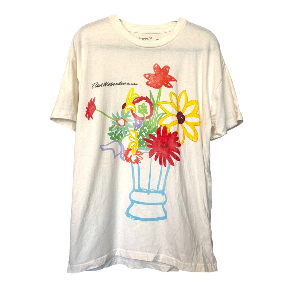 Abercrombie & Fitch Floral Graphic Painting Crewneck Shirt